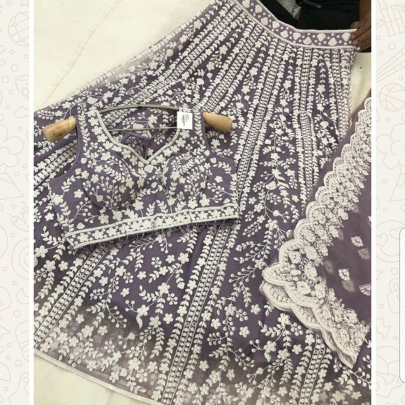 Lavender Lengha Choli - Picture 1 of 2
